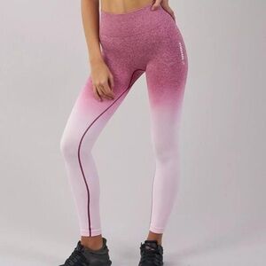 NWT Gymshark Ombré Seamless Leggings Chalk Pink/Beet Size Small